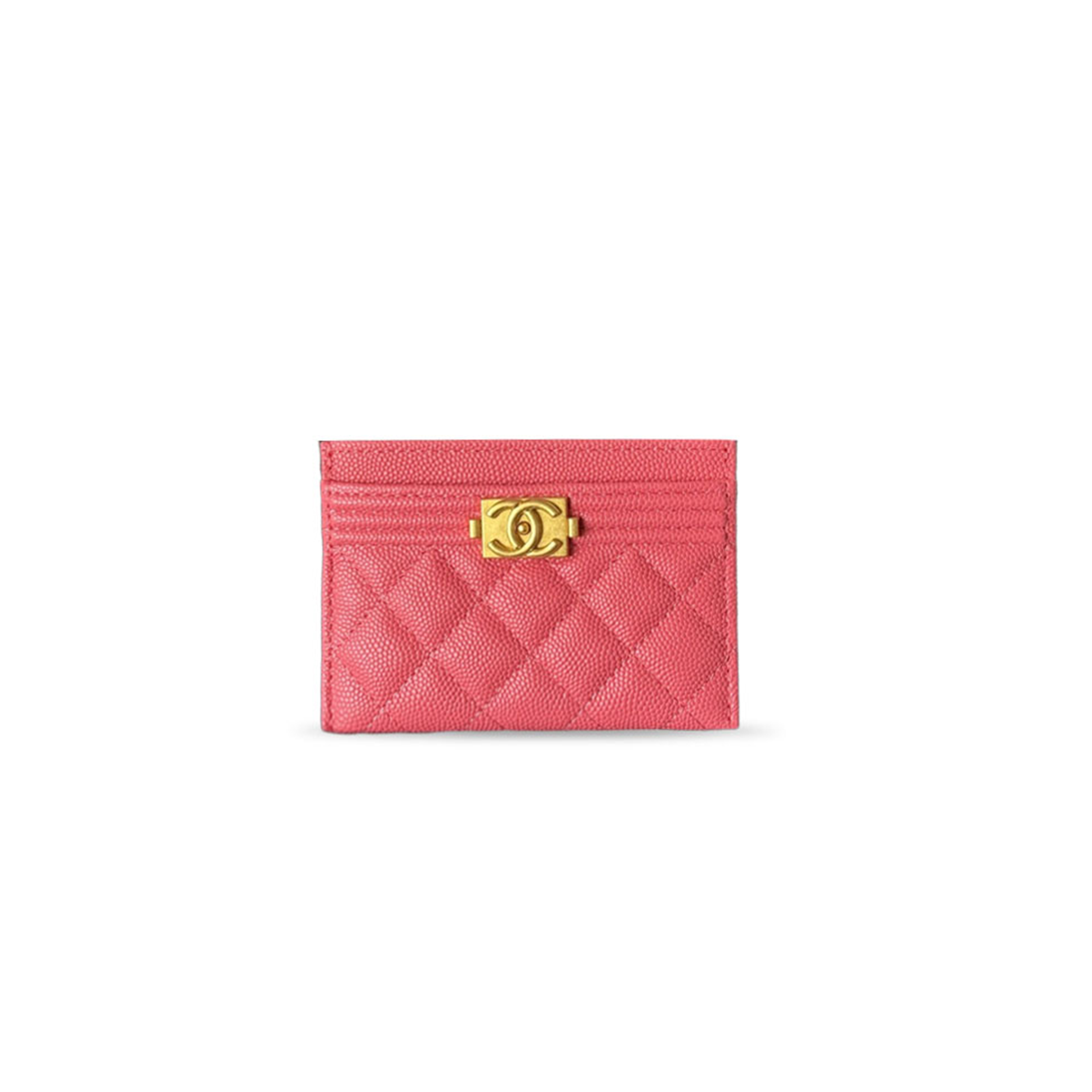 CHANEL MASTER QUILTED GRAINED CALFSKIN LEATHER BOY CARD HOLDER A84431 (11*7.5*1cm)